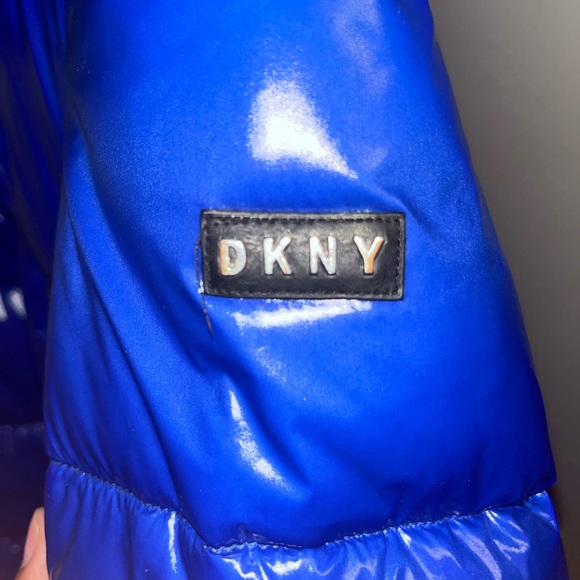 Blue glossy Jacket by DKNY - Picture 2 of 5